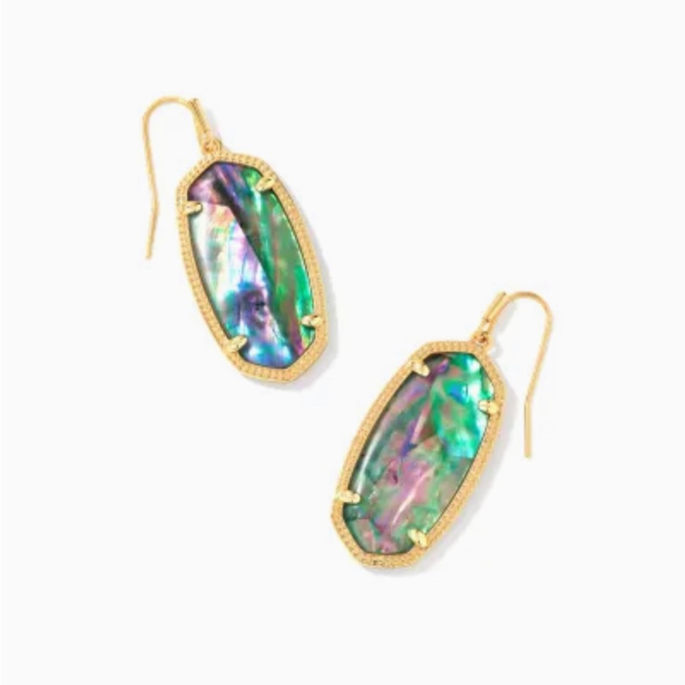 Kendra Scott Elle Gold Drop Earrings in Lilac Abalone